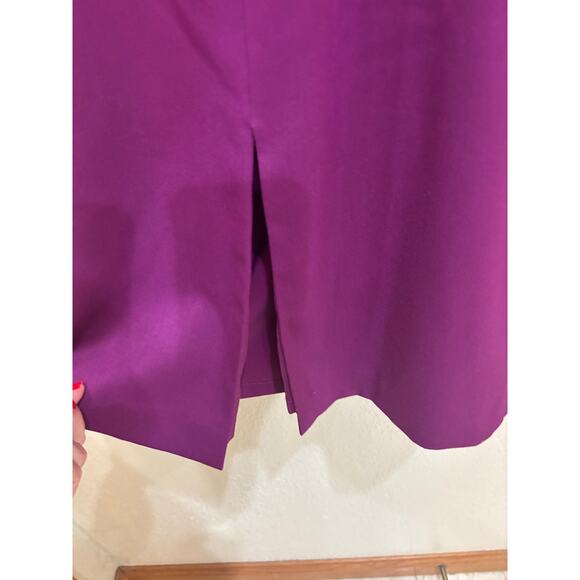 Black Halo dress red and purple with belt size 6Jackie-O asymmetric neck - Picture 3 of 11